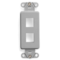 Leviton 2-Port Mounting Strap Unloaded, Decora Style Quickport, Gray 41642-GY